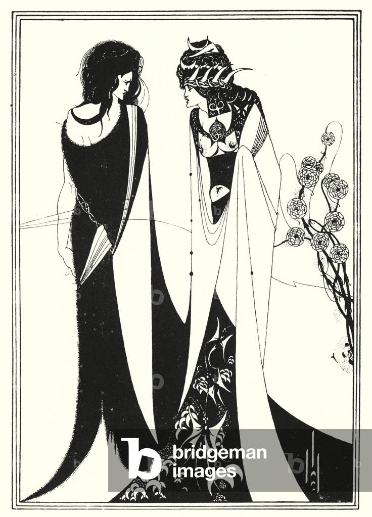 Bild von Gravur "John und Salome 1920 (Gravur)" 1920 von Aubrey Beardsley, b/w