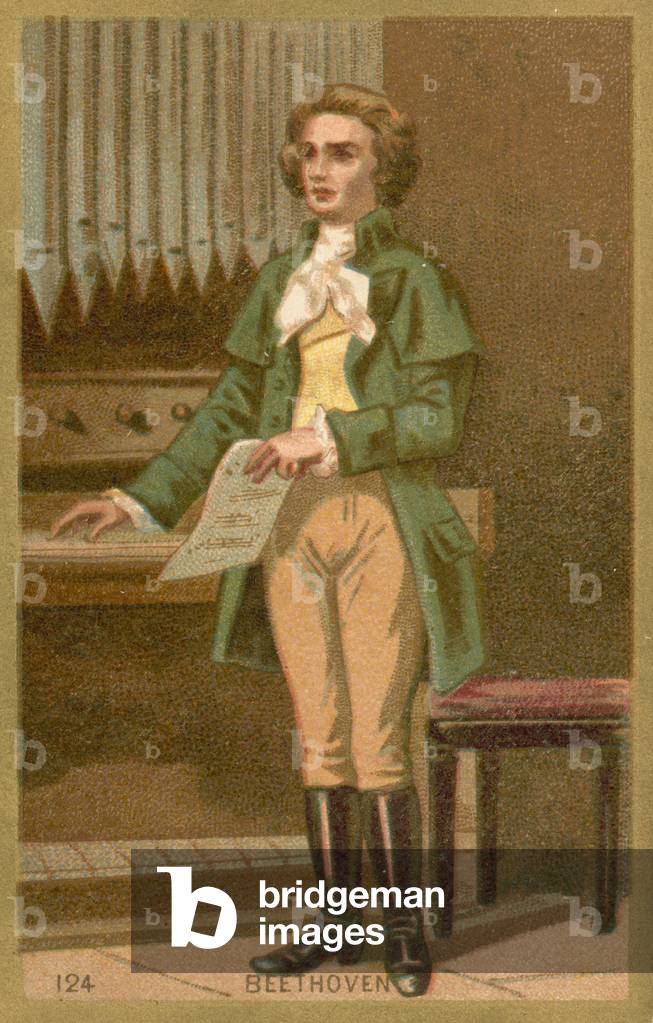 "Ludwig van Beethoven; compositore tedesco (cromolito)" 1801 di French School