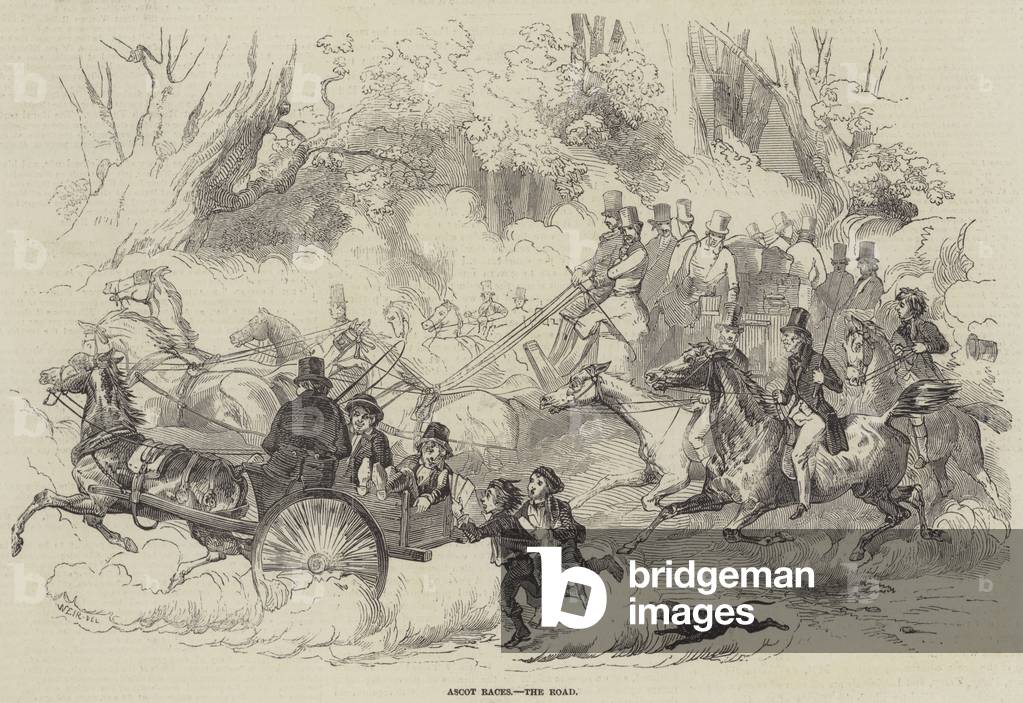 Ascot Races, die Straße (Gravur)