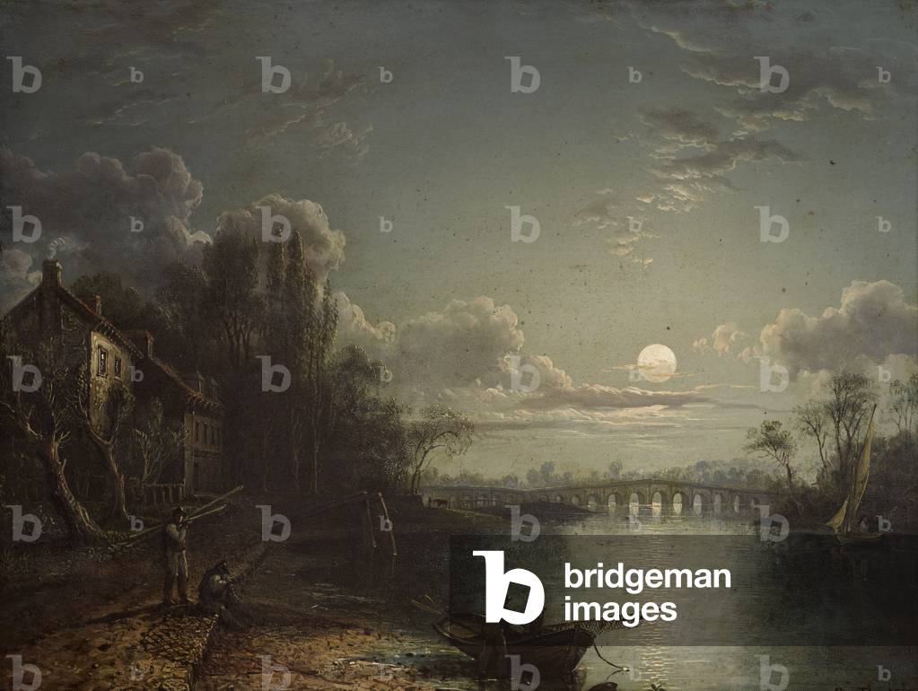 Bild von Gemälde "Walton Bridge von Moonlight" von Sebastian Pether