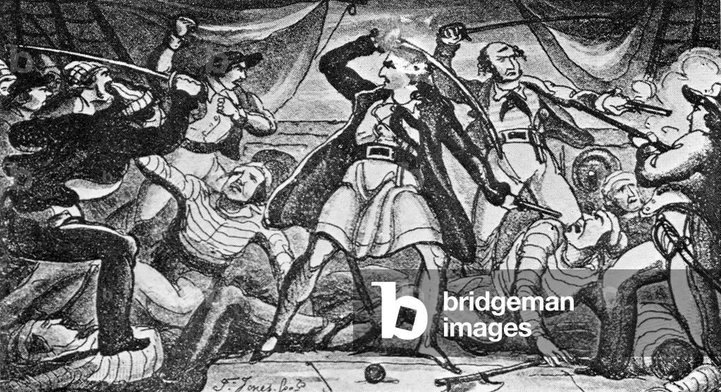 “Kampf auf einem Piratenschiff”, Druck.