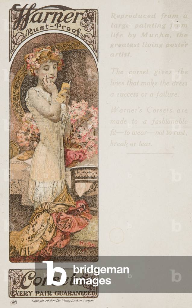 "Warner's Rostfreie Korsetts (Farbe Litho)" von Alphonse Marie Mucha