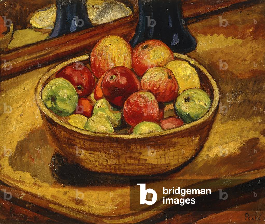 Obstbecher; Coupe de Fruits, (Öl auf Karton auf Holz montiert)