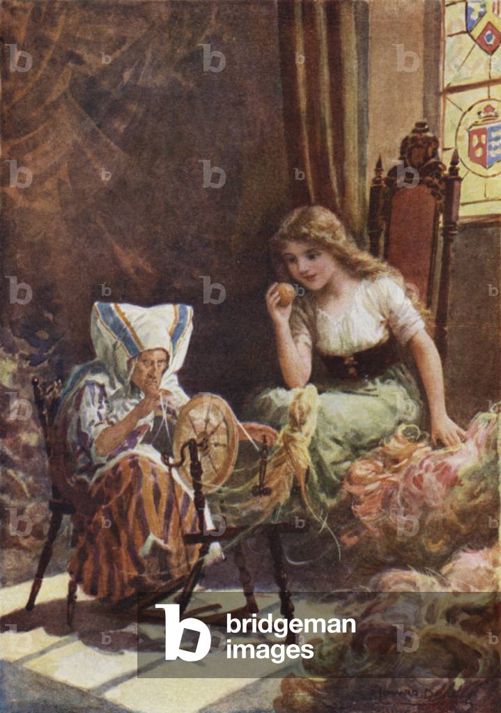"Thousands of skeins of the softest silk" from "Little Good-for-Nothing" (colour litho)