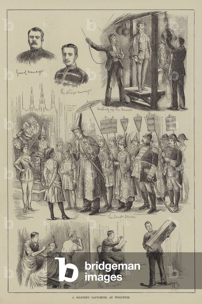 A Soldier's Pantomime at Woolwich (engraving) by English Artist, b/w