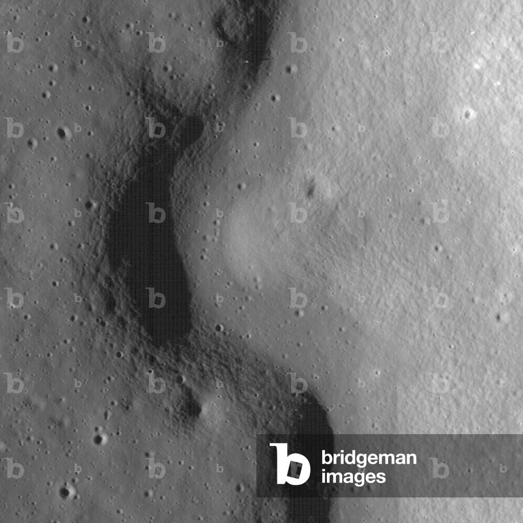 Sinuous Rille Image of A sinuous rille created by a lava flow snakes around