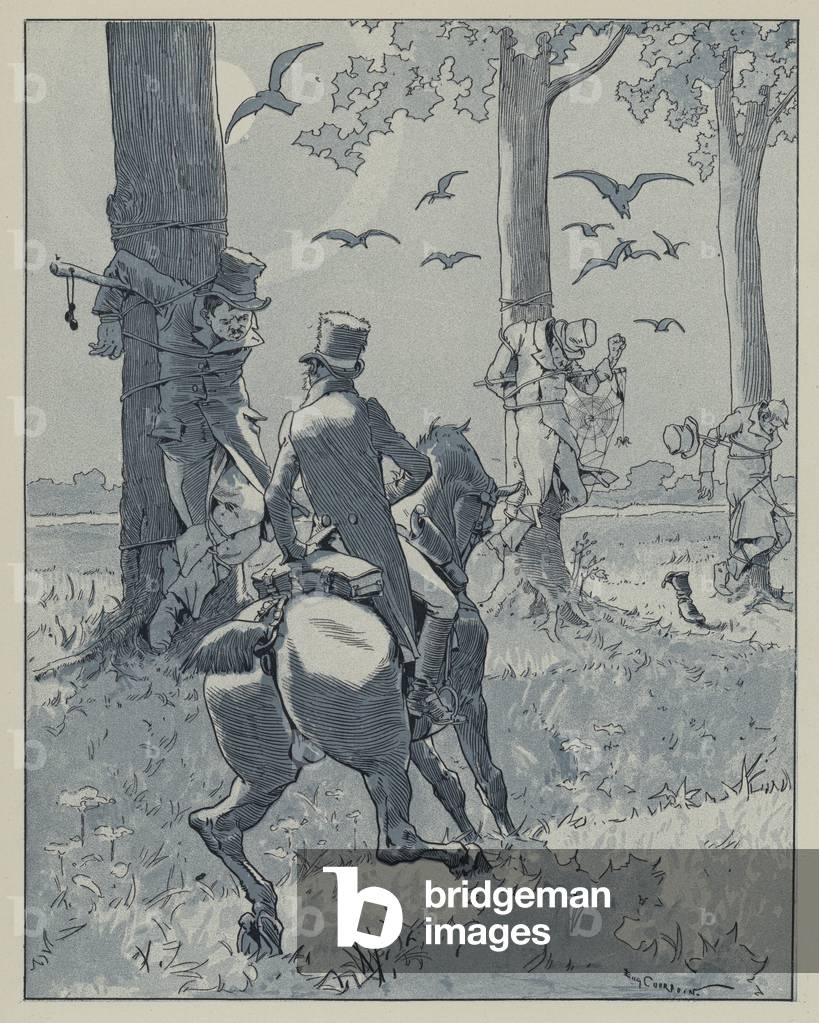 Illustration for La Dame de Gai-Fredon, written by Quatrelles, 1884 (colour litho)