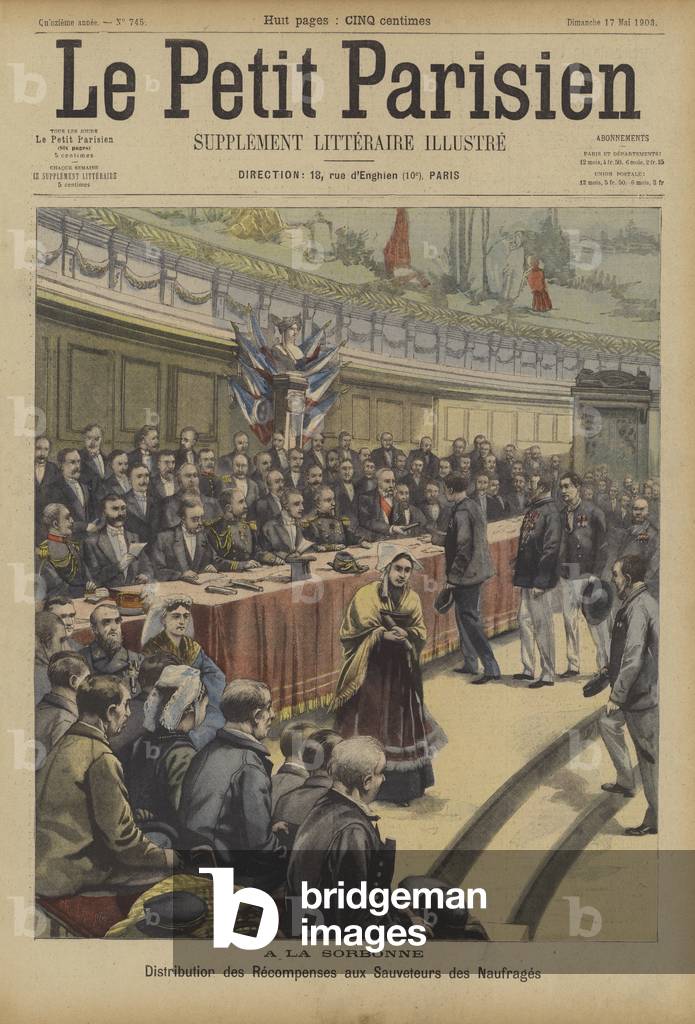 "Verteilung von Belohnungen an Retter von Schiffbrüchigern in der Sorbonne" von French School