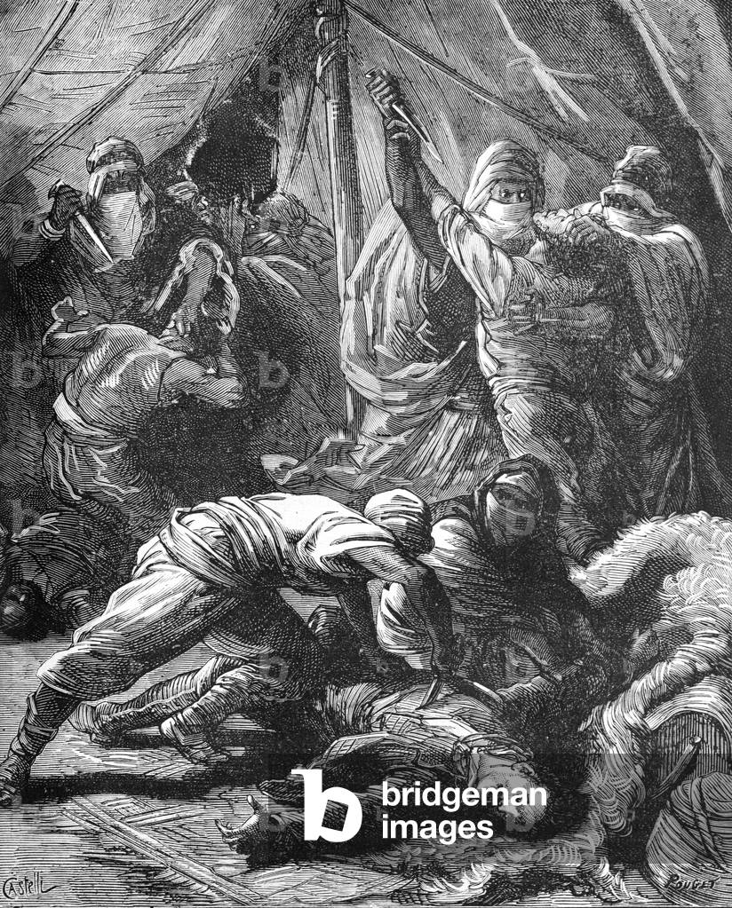 "Ermordung französischer Entdecker Charles Norbert Dournaux-Dupéré (1845-1874) & Ernest Joubert in der Sahara-