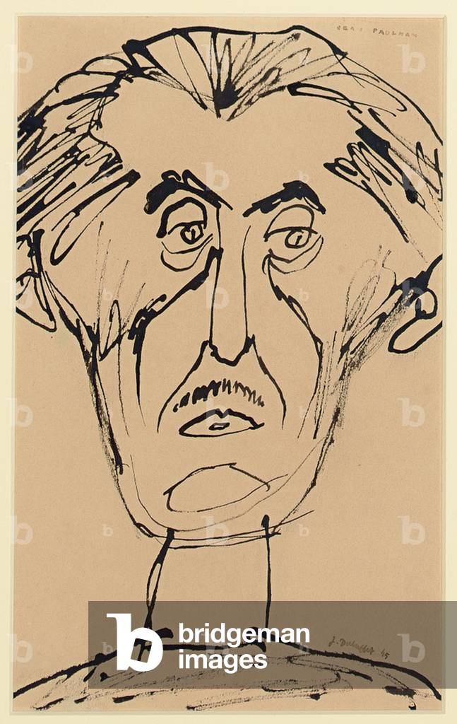 Image of Drawing depicting Portrait de Jean Paulhan 1947 by Jean Dubuffet