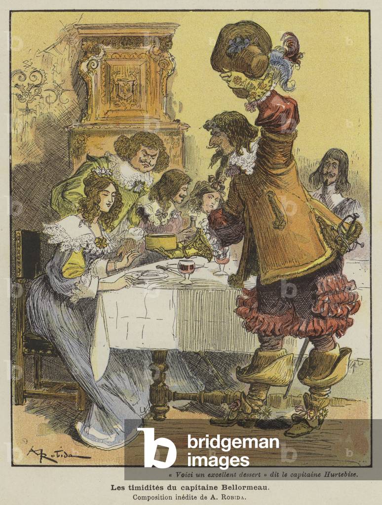 "Les Timidites du Capitaine Bellormeau (Farbe Litho)" von Albert Robida