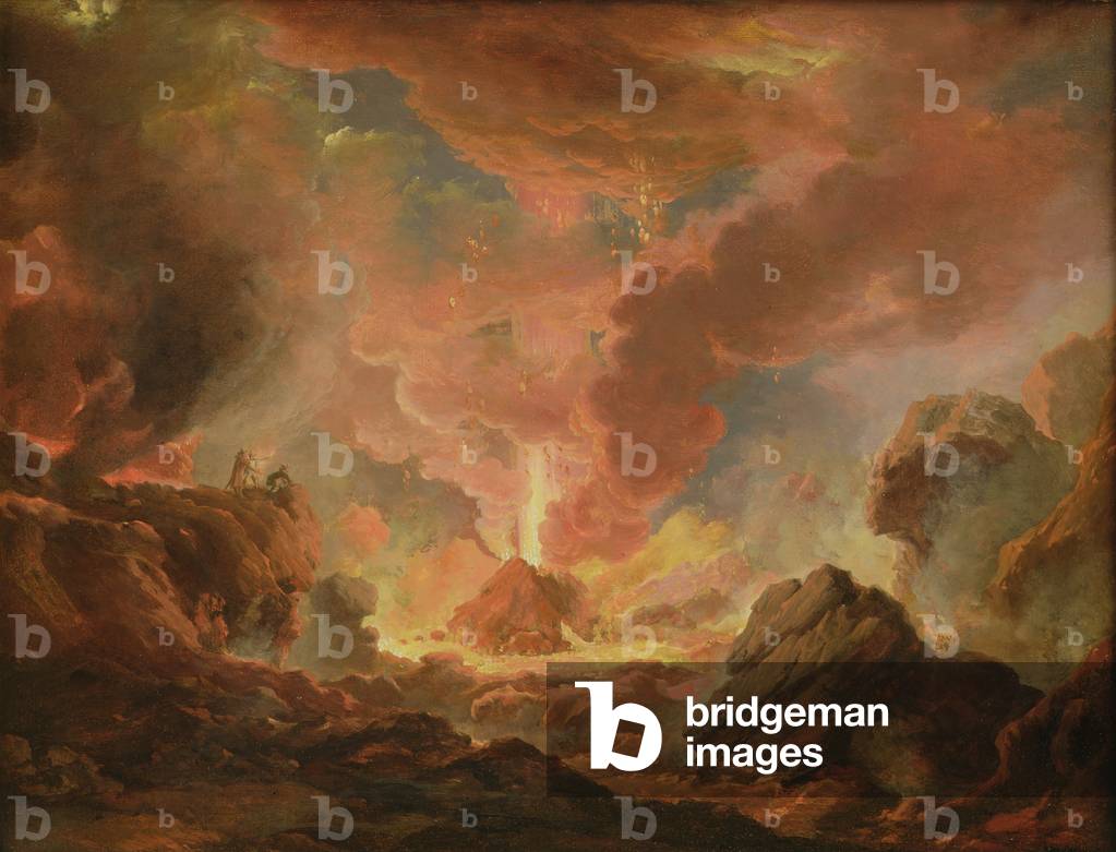 Il Cratere del Vesuvio, 1774-75 (olio su carta su tavola)