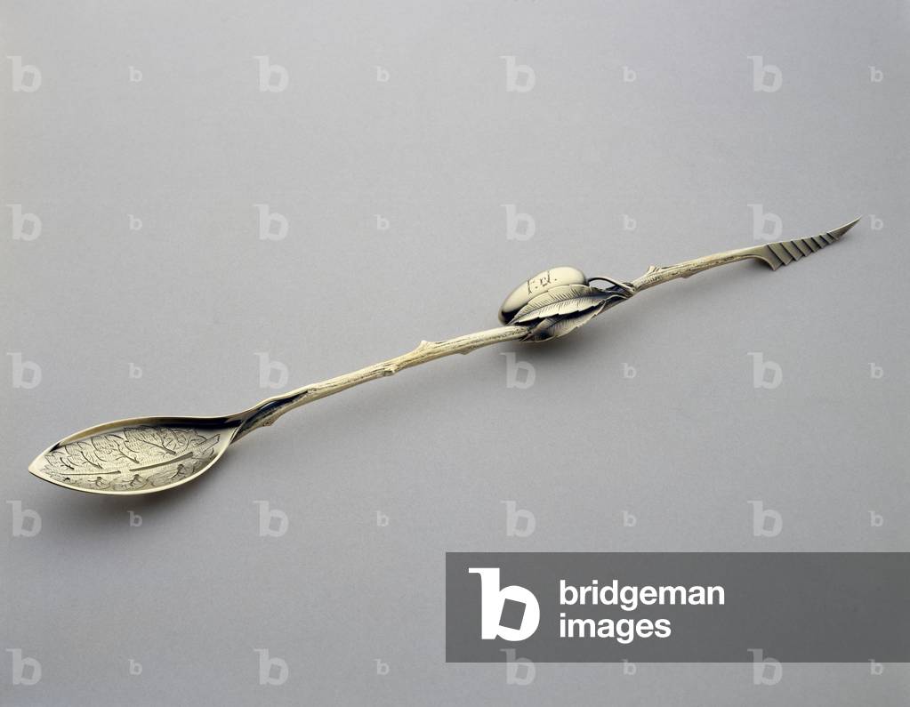 Cucchiaio di olive, c. 1870-1875 (argento con doratura)