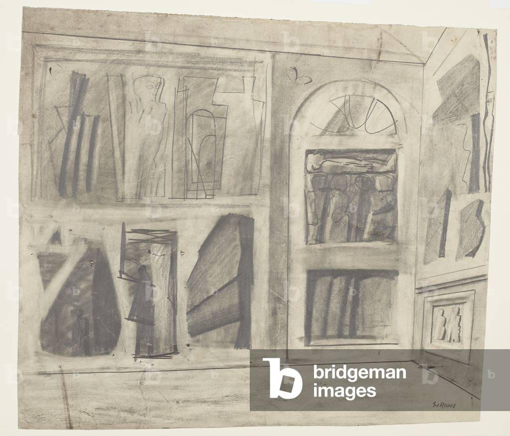 Innenausbau mit Tür, 1936 (circa) (Zeichnung)