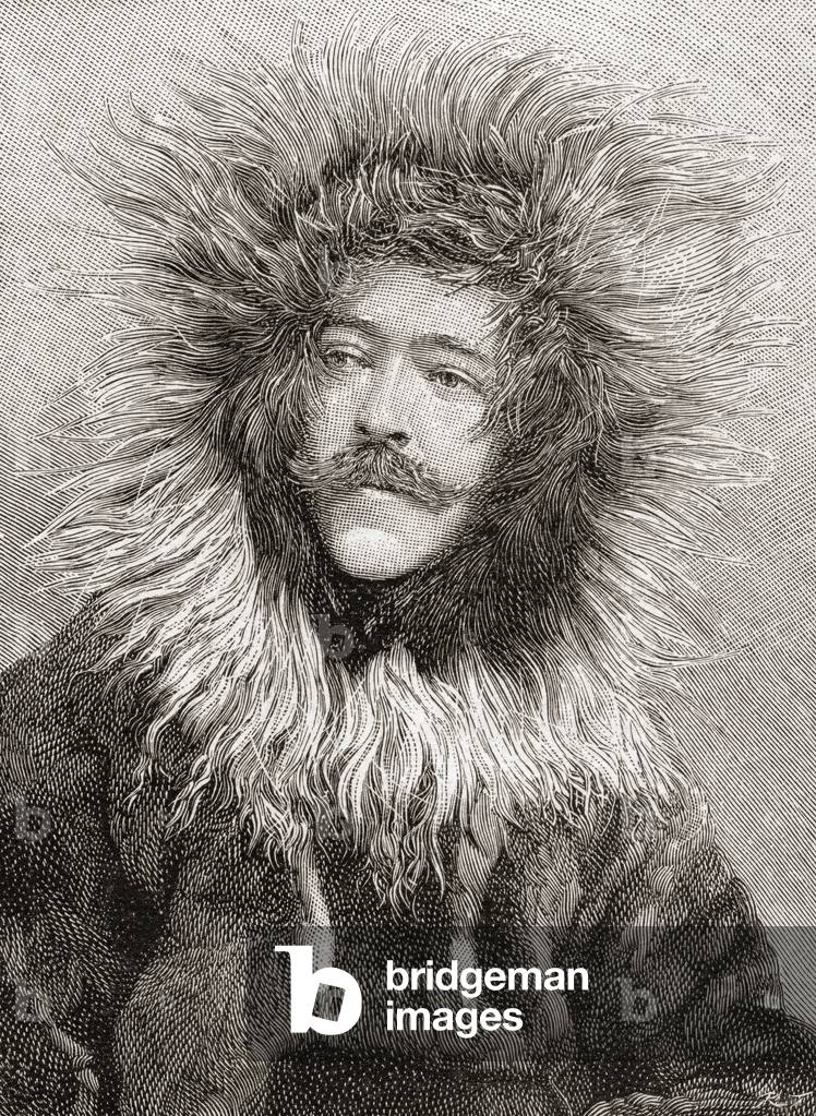 Bild von Druck "Kapitän Harry Willes Darell de Windt" 1867 von English School, b/w