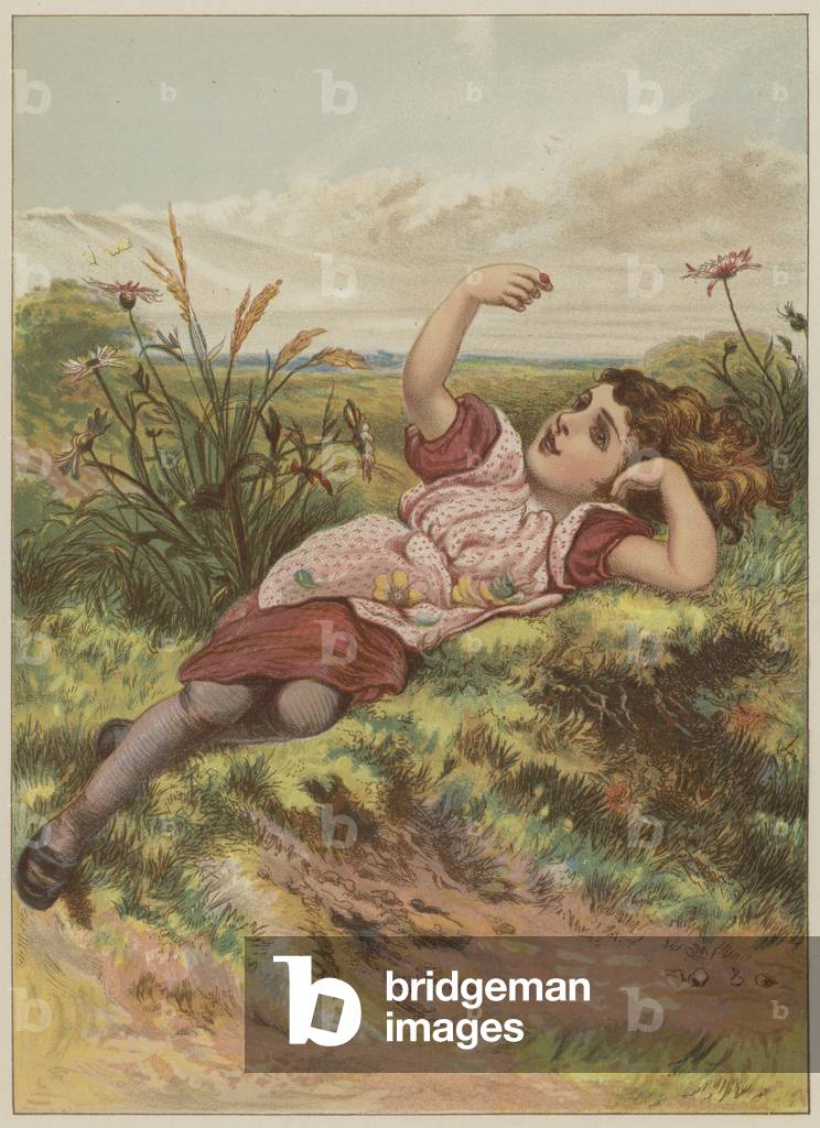"Ragazza con Coccinella (chromolito)" di Mary Ellen Edwards