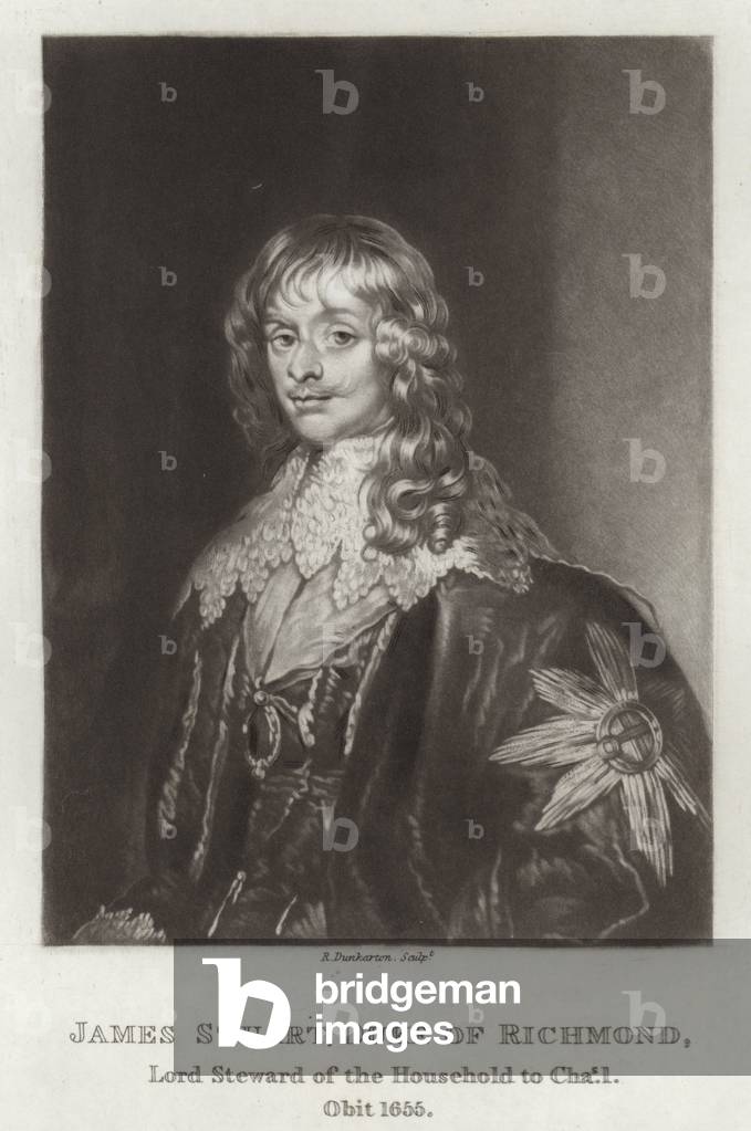 "James Stuart (incisione)" di Anthony van Dyck, b/w