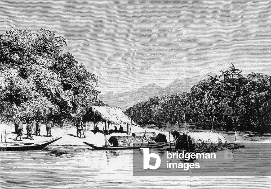 "Laos: incontro lungo il fiume con un funzionario laotiano", b/w