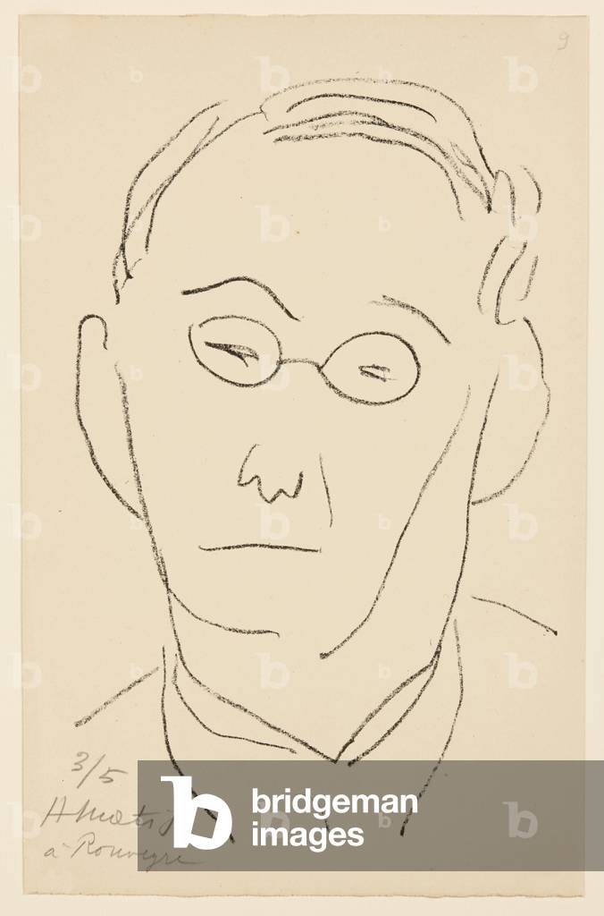 Immagine di Stampa "Ritratto di Paul Léautaud" 1946 di Henri Matisse, b/w