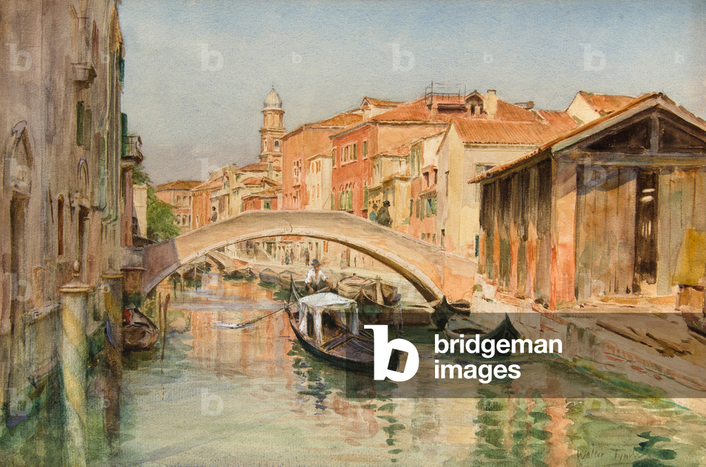 Der alte Bootshof am Rio del Ognissanti, Venedig (Aquarell)