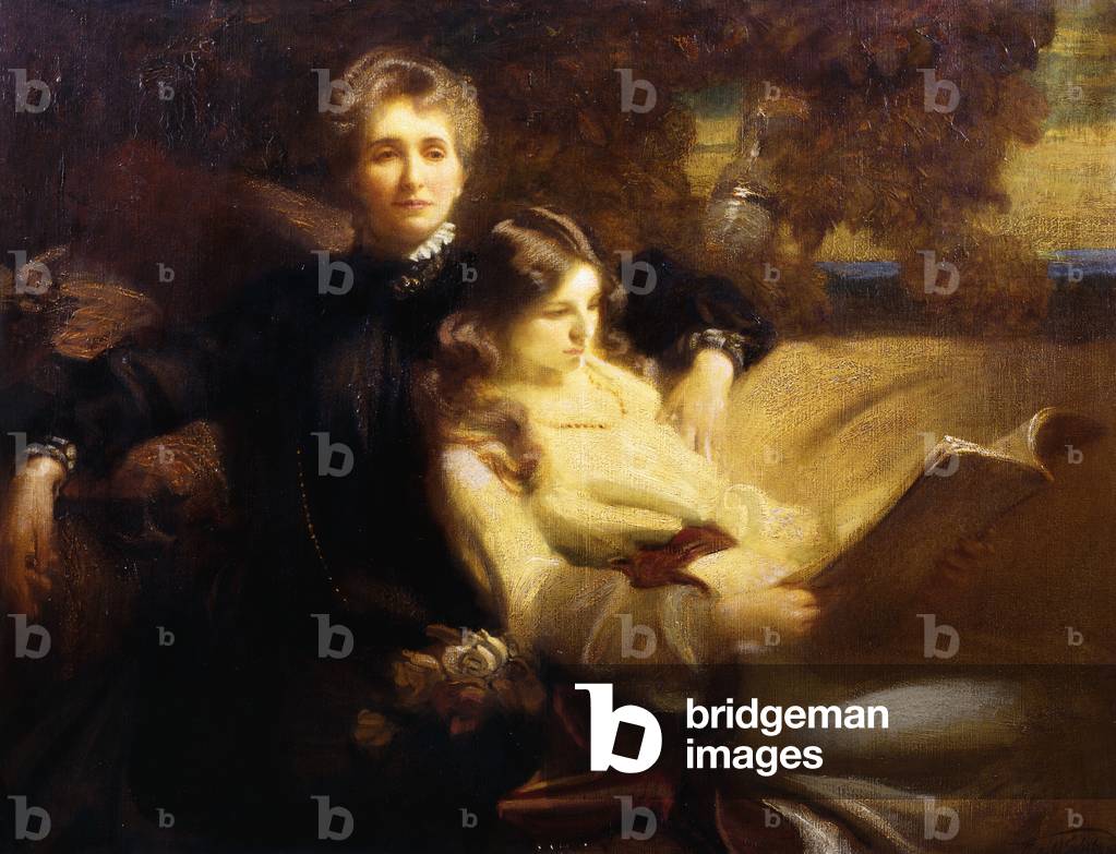 Bild von Gemälde "Mrs. C.C. Greenwood und ihre Tochter" von Frank Owen Salisbury