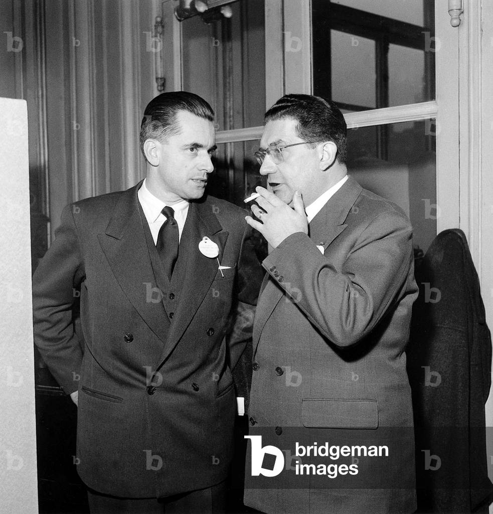 french ministers Jacques Chaban Delmas and Jacques Soustelle during war in Algeria