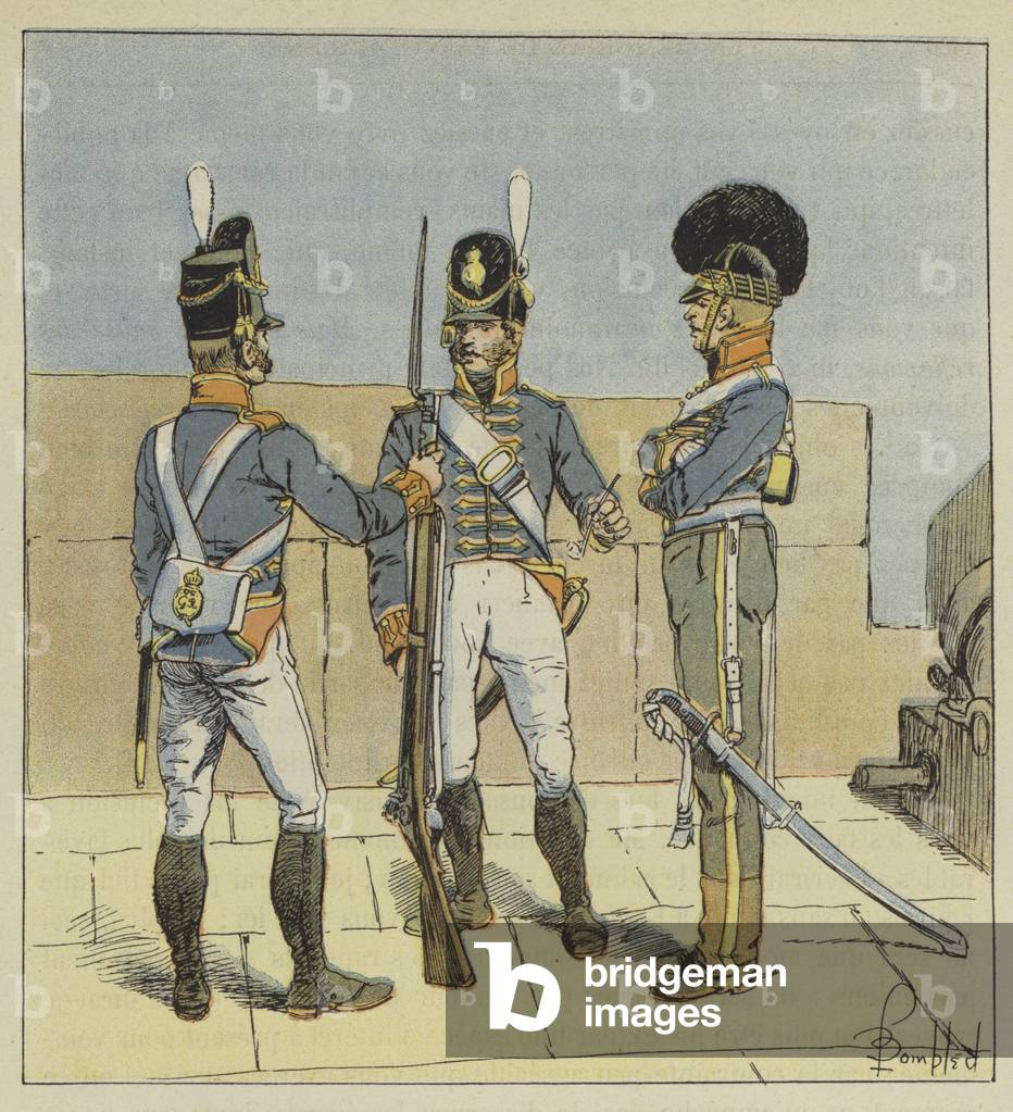 Artillerie anglaise, A pied, A cheval (color lito)
