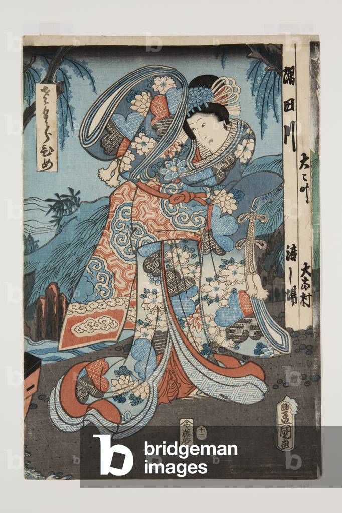 Princess(Sakura hime) (colour woodblock print) by Utagawa Kunisada