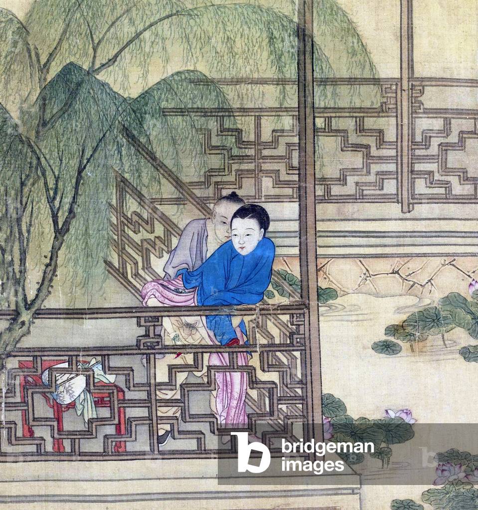 Cina: chun hua erotico 'Spring Picture ', mid-Qing periodo, metà del XVIII secolo, artista sconosciuto