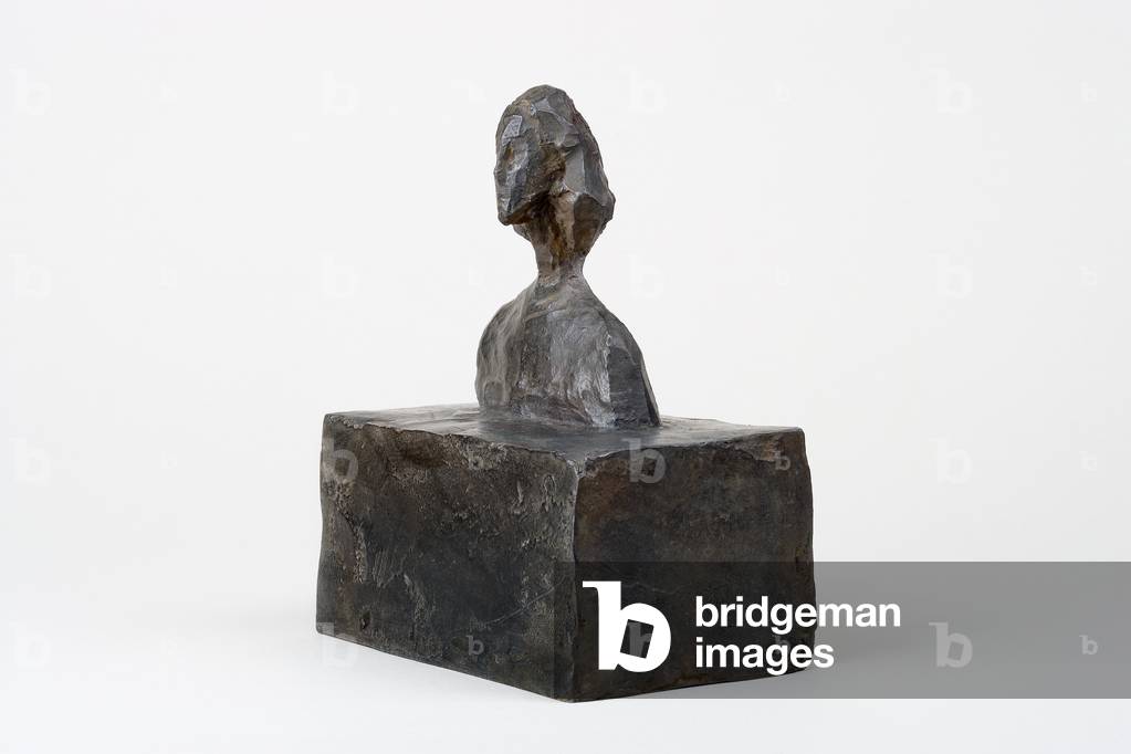 Image of Sculpture depicting Small Bust of Annette, c.1946 by Alberto Giacometti, b/w