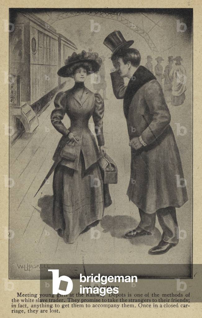 Weißer Sklavenhandel: „Gefahr“ (Litho)