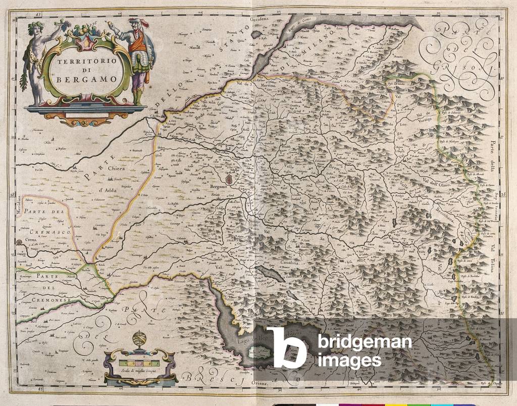 Immagine di Mappa & Pianta "Bergamo" 1645 di Willem Blaeu