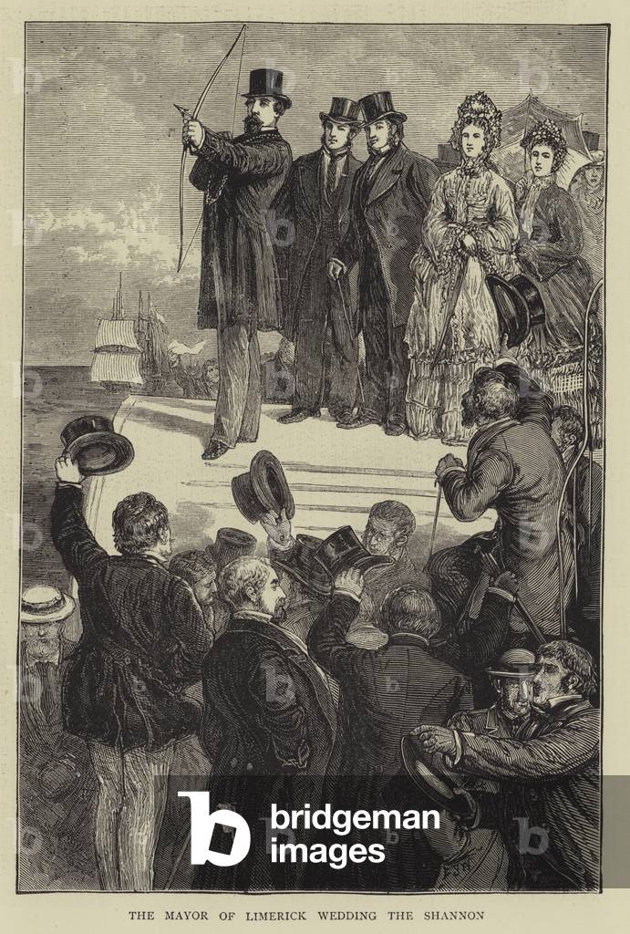 Le maire de Limerick mariage le Shannon (gravure) par Francis S. Walker, b/w