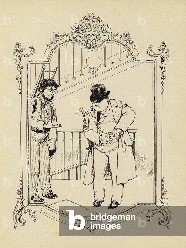 "Cartoon von Memoires d'une Glace (Gravur)" von Albert Guillaume, b/w