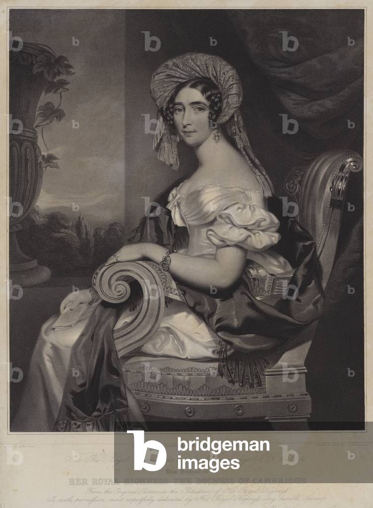 Bild von Druck "Die Herzogin von Cambridge" von English School, b/w