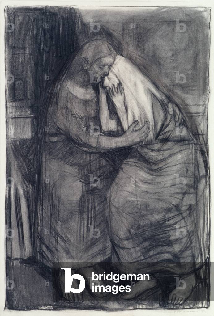 Studio per «The Lereavement», 1974 (carbone su carta)