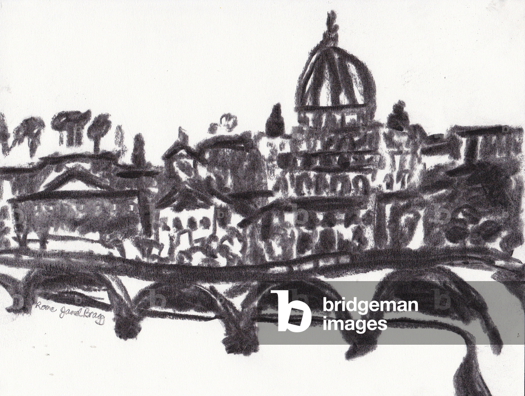 Saint Peter's Basilica Rome Italy (drawing)