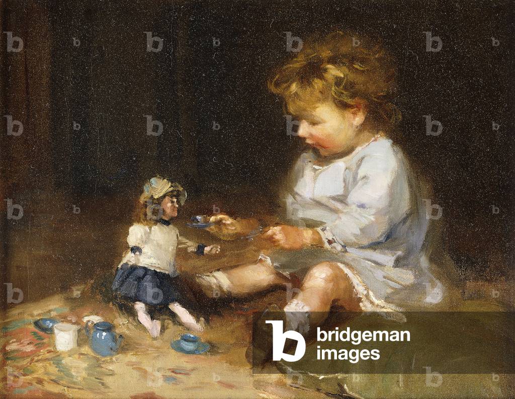 il tè partito olio su tela