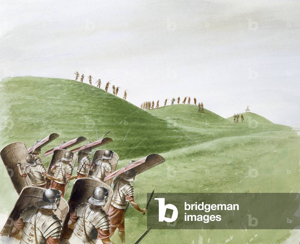 Image of Roman soldiers in battle with Celtic tribes by Birkbeck, Paul ...