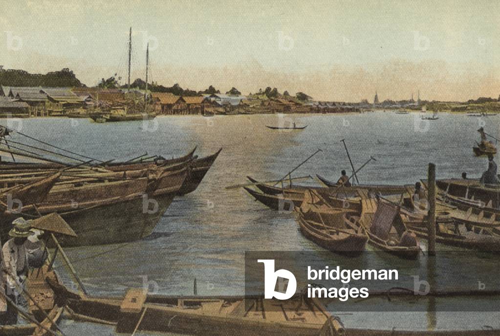 Immagine di Fotografia "Sul fiume Menam (foto a colori)" 1901 di English Photographer