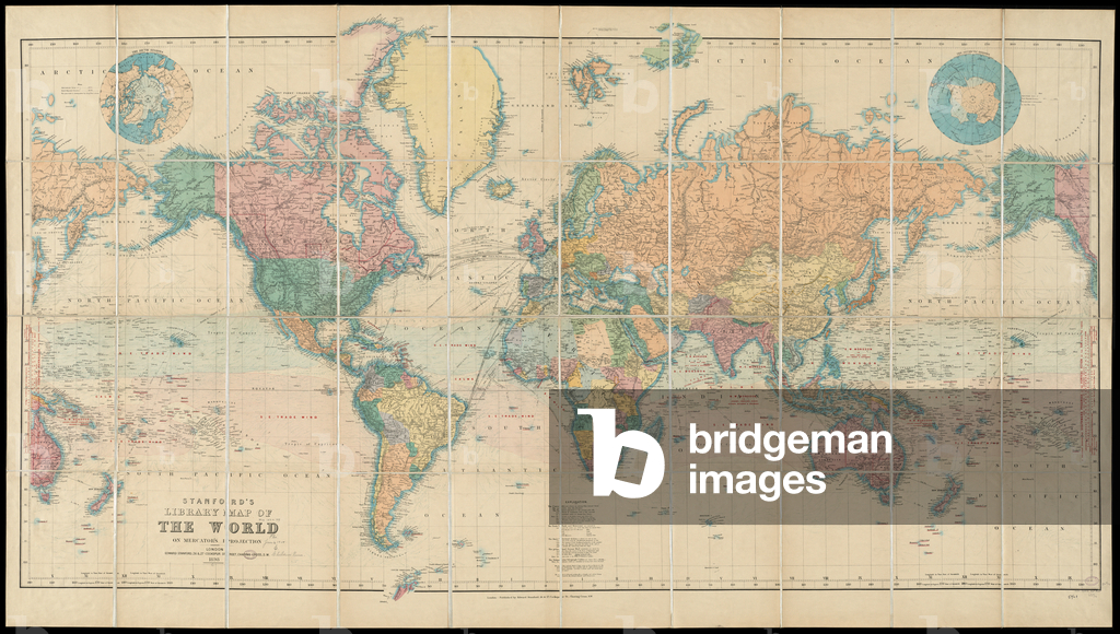 Image of Stanford's library map of the world on Mercator's projection ...