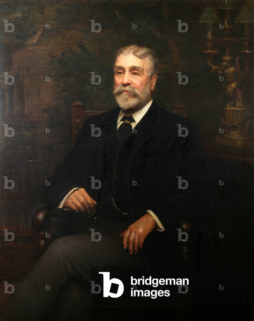 Bild von Gemälde "Porträt von Lord Glantawe" 1905 von A. Trevor Haddon, b/w