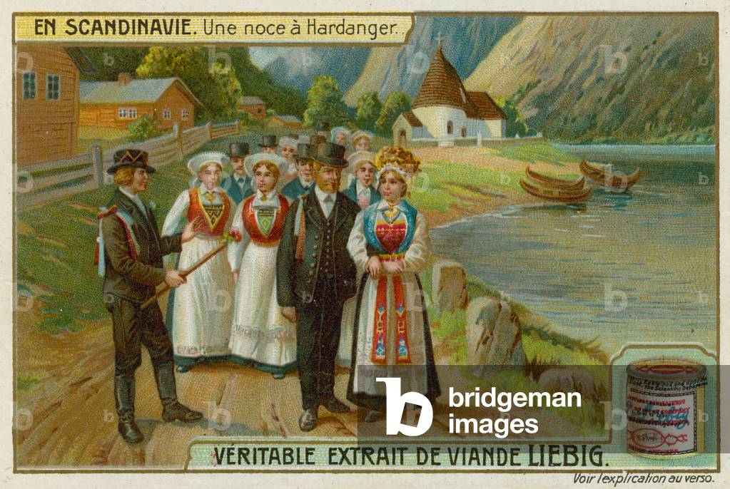 A Wedding in Hardanger (chromolitho) by European Artist