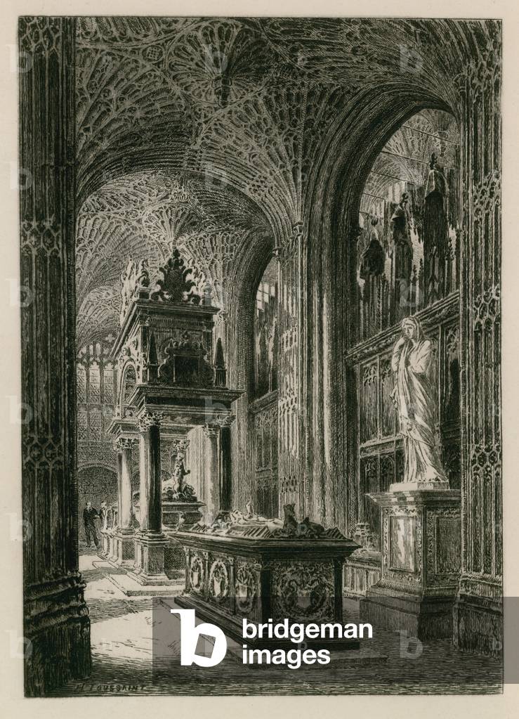 "Interno di Westminster Abbazia (incisione)" di Henri Toussaint