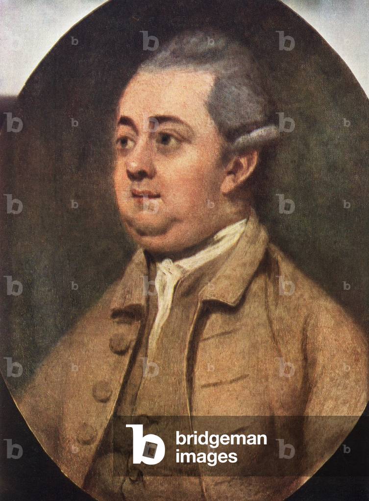 Edward Gibbon, 1737 - 1794.   Storico inglese, autore e membro del Parlamento.  Dopo il dipinto di Henry Walto