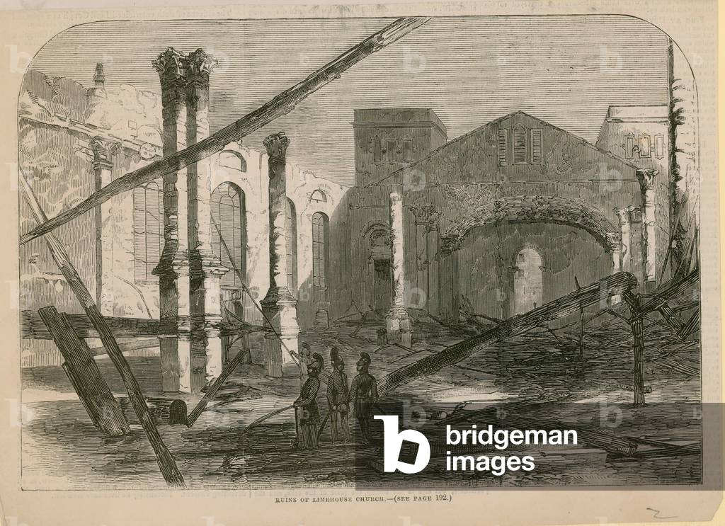 Ruins of Limehouse Church (engraving) by English Artist
