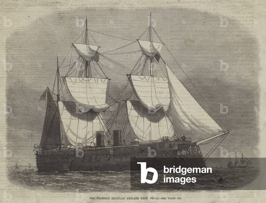 The Prussian Ironclad Frigate Kron Prinz (engraving)