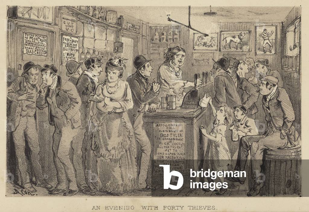 Ein Abend mit vierzig Dieben (Farbe litho)