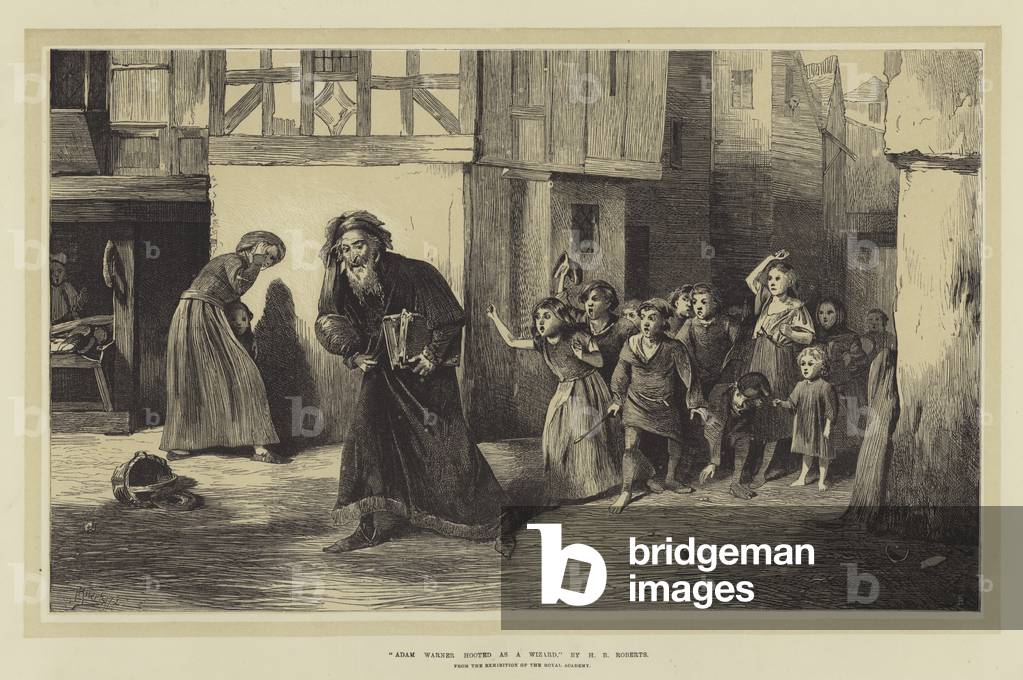 "Adam Warner hooted as a Wizard," from the Exhibition of the Royal Academy (litho)