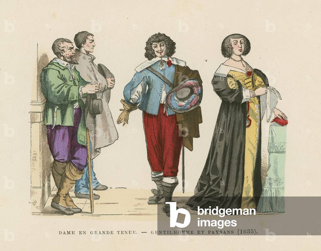 Image of Engraving depicting French costumes 1801 by French Artist